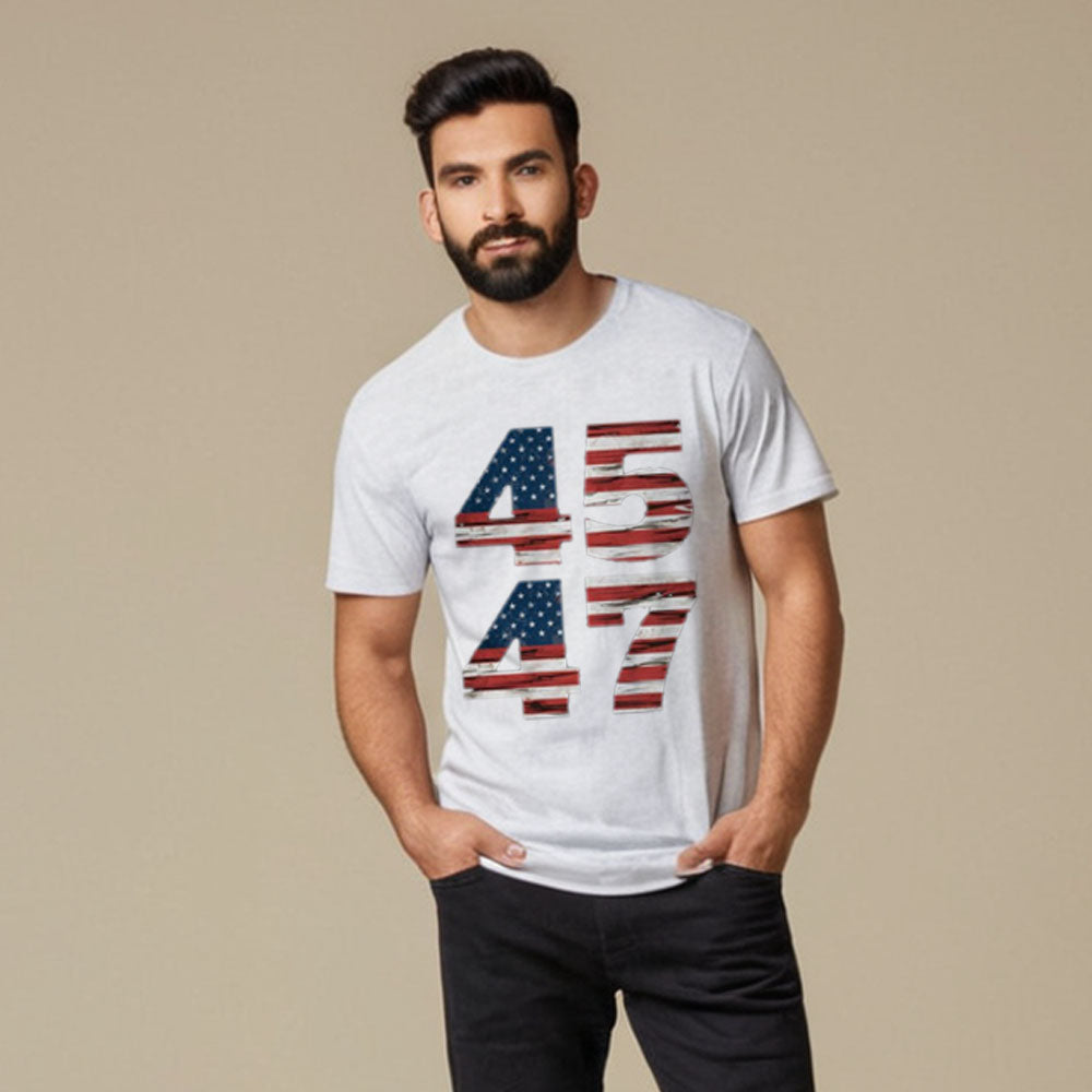 Diseños White Graphic Tee - Trump 45/47