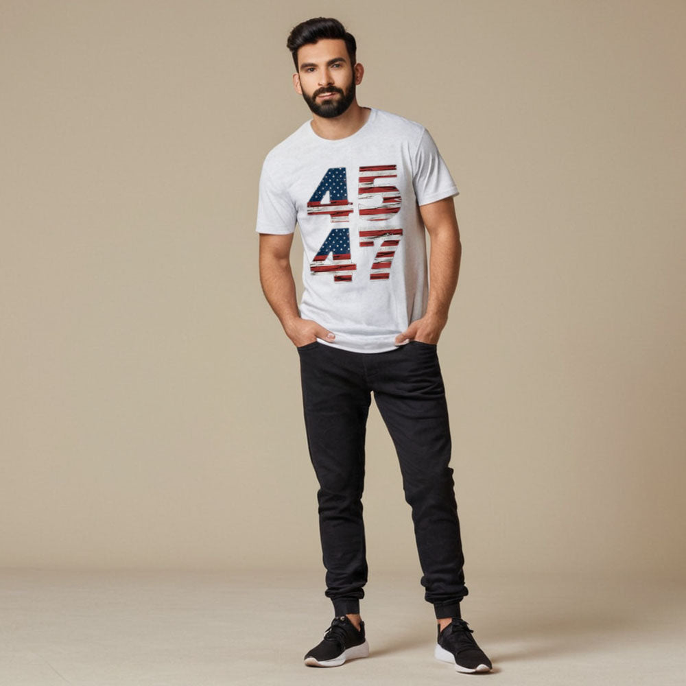 Diseños White Graphic Tee - Trump 45/47