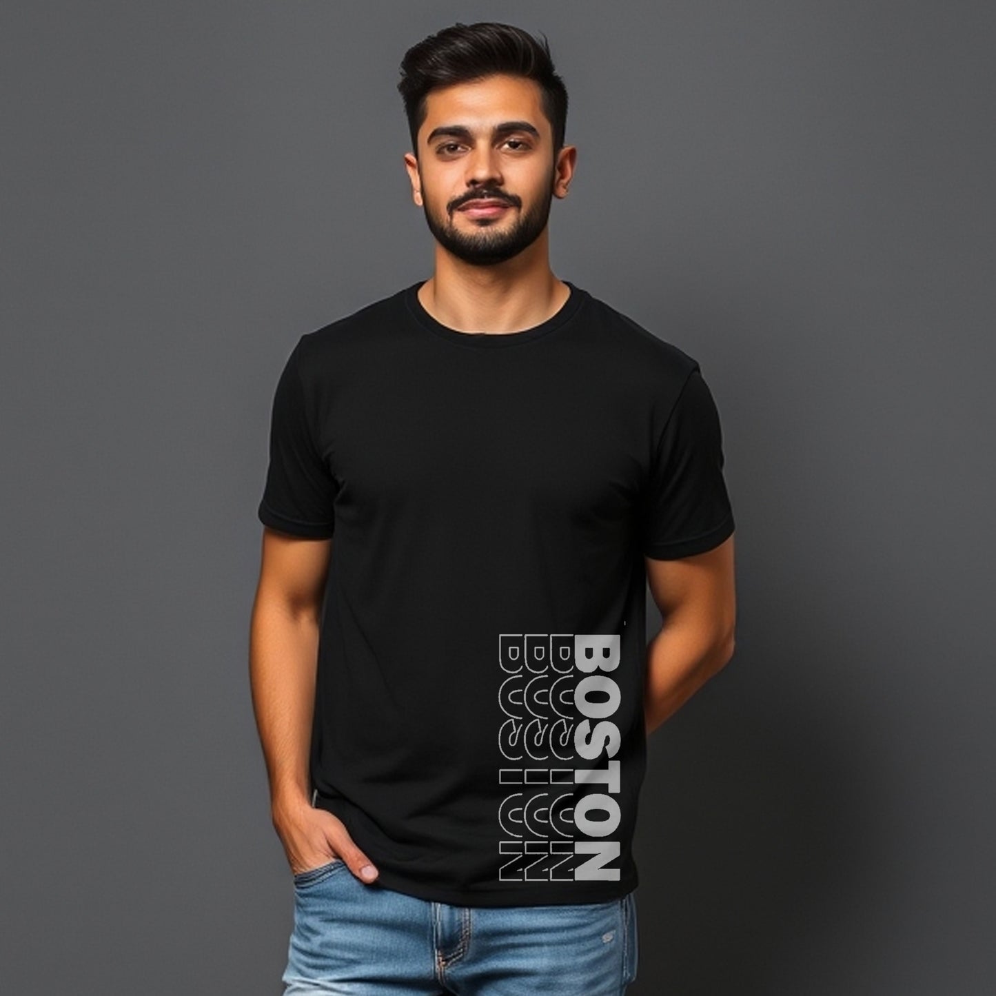 Modern Boston Typography T-Shirt - Diseños