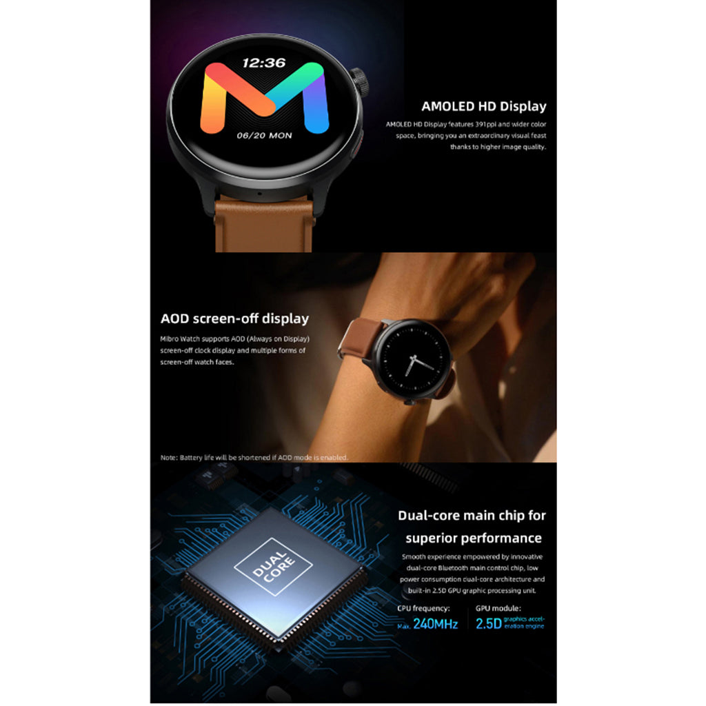 Mibro Lite 2 Main Chip Smartwatch With Dual Straps - Diseños