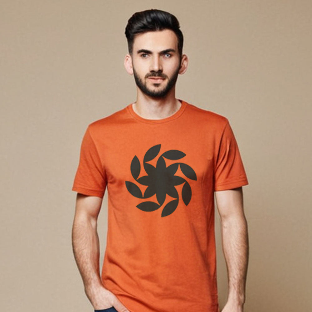 Diseños Orange Graphic Tee - Circle Leaf