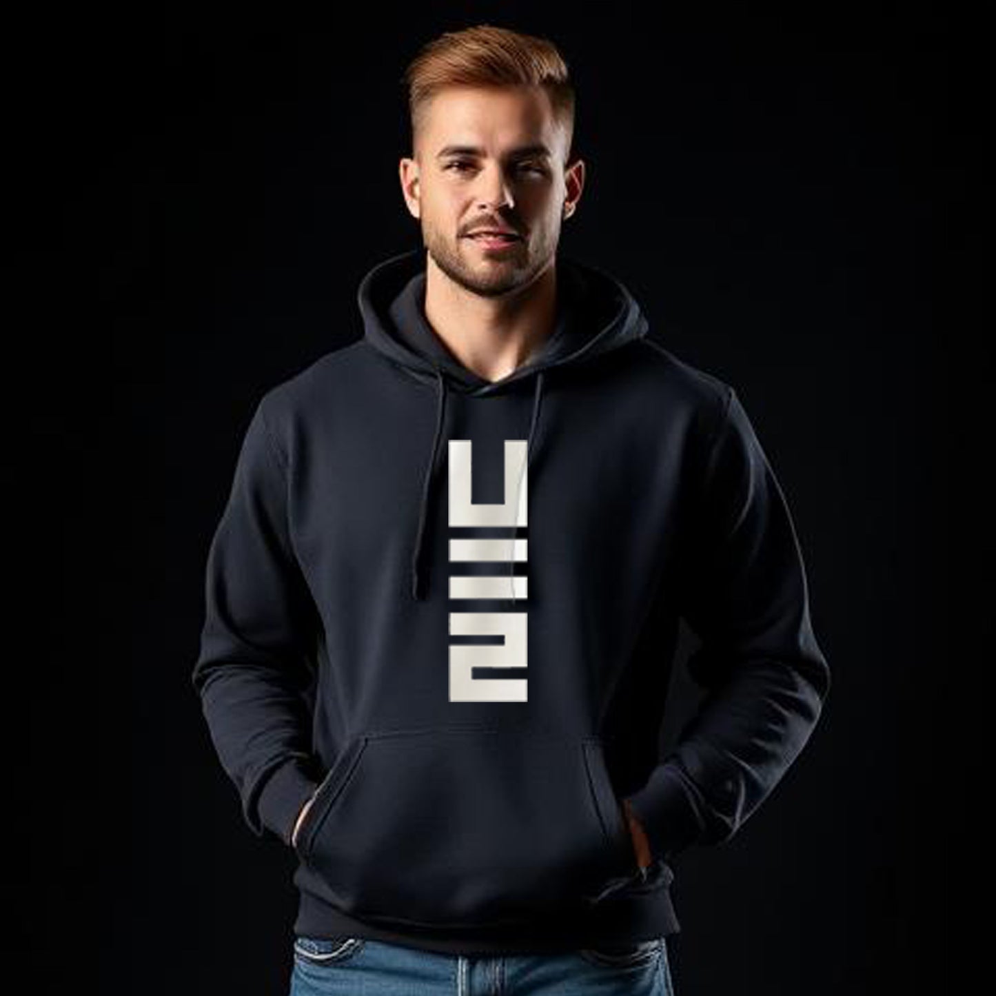 Flipped U Modern Graphic Hoodie - Diseños