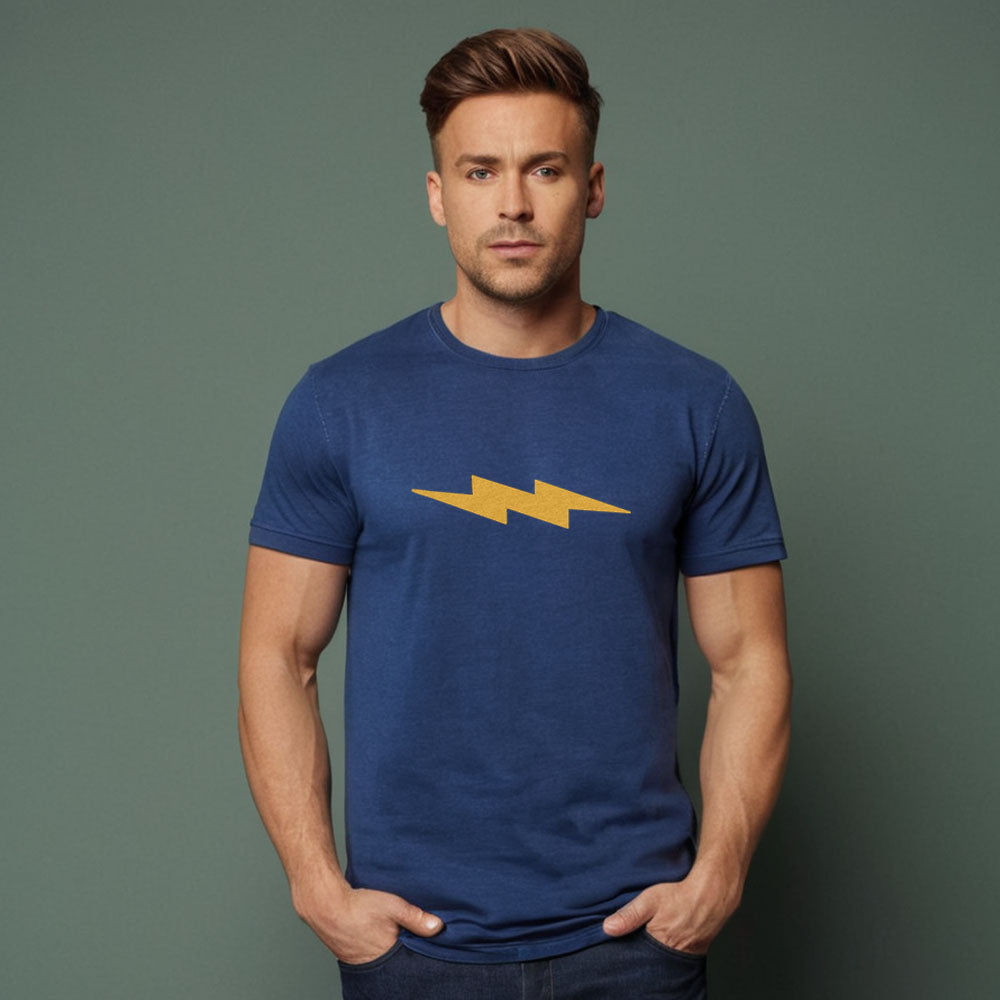 Diseños Royal Blue Graphic Tee - Yellow Electric Current